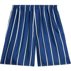 Ami Paris Striped silk shorts blue