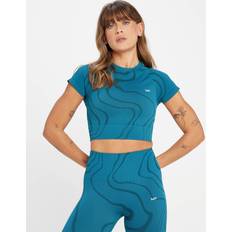 Turquoise - Women T-shirts MP Women's Tempo Wave Seamless Crop Top Teal Blue