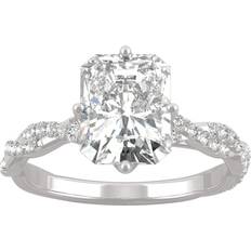 Charles & Colvard 14K White Gold Moissanite 9x7mm Radiant Statement Ring-Size 3.10cttw DEW