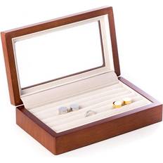 Bey-Berk Wood Cufflink Box Brown Brown