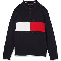 Tommy Hilfiger Structure Flag Long Sleeve Polo Shirt - Desert Sky