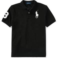 Polo Ralph Lauren Kid's Big Pony Cotton Mesh Polo Shirt - Black/White