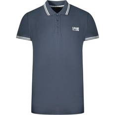 Cavalli Class Twinned Tipped Collar Navy Blue Polo Shirt