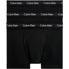 Elastane/Lycra/Spandex - Knee Length Dresses Clothing Calvin Klein Cotton Stretch Trunks 3-pack - Black Wb
