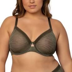 Curvy Couture All You Mesh Bra Olive Waves