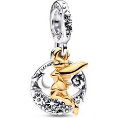 Pandora Gold Plated Charms & Pendants Pandora Disney Tinker Bell Celestial Night Dangle Charm - Silver/Gold/Transparent