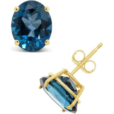 Macy's 14K Yellow Gold Oval London Blue Topaz Earrings Gold