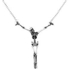 Alchemy gothic alter orbis necklace crucified hanging skeleton p722