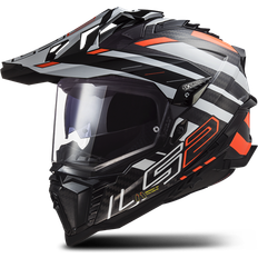 LS2 Motorcycle Equipment LS2 MX701 Explorer Carbon Edge Motocross Helmet, black-orange, 3XL, black-orange