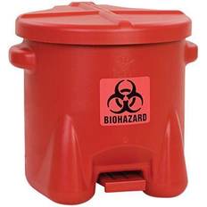 Eagle 10 Gallon Safety Poly Biohazardous Waste Can, Red 945BIO