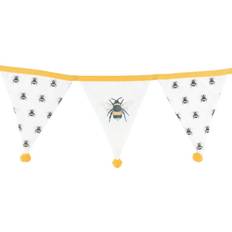 Something Different White Alternating Bee Print Bunting