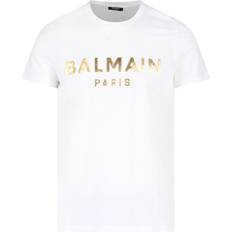 Balmain Logo Print Short Sleeved T-shirt - White