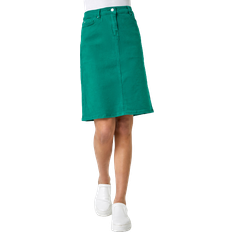 Roman Cotton Denim Stretch Skirt - Green