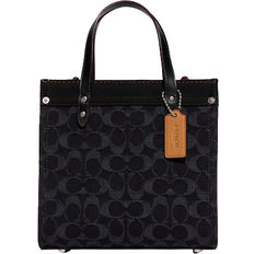 Coach Field Tote 22 Aus Signature Denim - Pewter/Black Denim