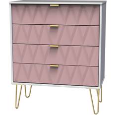 Welcome Furniture Diamond Ready Assembled Kobe Pink & White Chest of Drawer 76.5x88.5cm