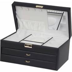 Black Bonded Leather Jewellery Box P55137