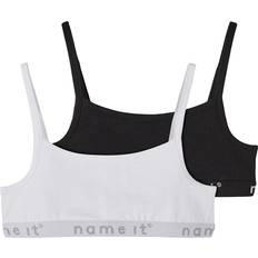 Organic Cotton Bralettes Name It Strap Short Top 2-pack - Black (13173275)