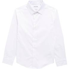 Spandex Shirts Children's Clothing Calvin Klein Boy's Stretch Poplin Button-Front Dress Shirt White