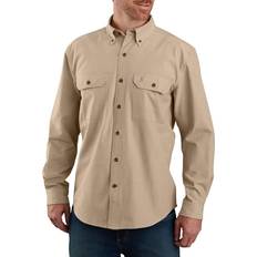 Carhartt Men's Original Fit Long Sleeve Shirt, Dark Tan Chambray