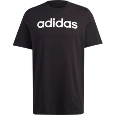 Adidas Men Tops adidas Essentials Single Jersey Linear Embroidered Logo Tee - Black