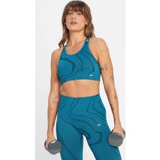 Turquoise - Women Bras MP Women's Tempo Wave Seamless Sports Bra Teal Blue