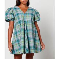 Ganni Checked Cotton-Blend-Seersucker Mini Dress 42/UK