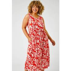 Tropical floral print maxi dress ladies roman curve women