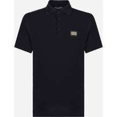 Dolce & Gabbana Cotton piqué polo-shirt with branded tag