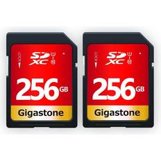 Gigastone 256gb sd card 2pk, uhs-i u1 class 10 sdxc memory card, full hd video