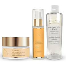 Eclat Skin London Vitamin C Bio Brightening Moisturiser + Refreshing Hyaluronic Acid Toner Vitamin C Collagen Elixir Serum 50ml