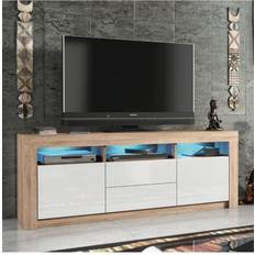 Shelves TV Benches The Range Gloss Doors Oak/White TV Bench 160x60cm