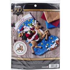 Stockings on sale Bucilla Felt Applique Holiday Kit Reindeer Santa