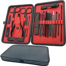 Red Nail Care Kits Manicure Set-18 IN 1 Nail Care Set-Professional Ingrown Toenail Clipper Grooming Tool-Pedicure Kit