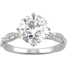 Charles & Colvard 14K White Gold Moissanite 8mm Round Engagement Ring-Size 2.30cttw DEW