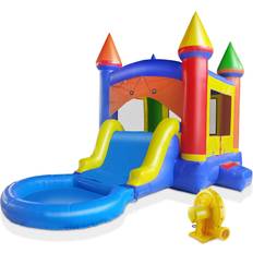 Cloud 9 Castle Inflatable Combo Bounce House with Splash Pool & Water Slide