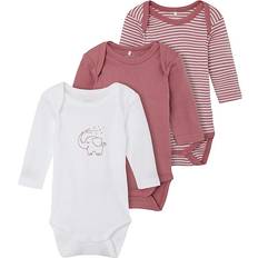 Name It Baby's Elephant Bodysuits 3-pack - Mesa Rose (13206300)