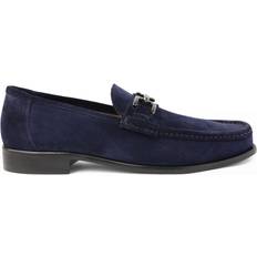 Bruno Magli Men's Trieste Horse-Bit Leather Loafers NAVY SUEDE 10.5D