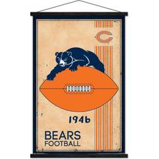 Trends International Chicago Bears 22.4'' x 34'' Magnetic Framed Retro Logo Poster