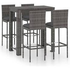 Grey Outdoor Bar Sets vidaXL 5 Outdoor Bar Set