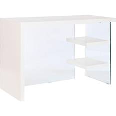 Dkd Home Decor White Transparent Crystal MDF Wood 120 Writing Desk