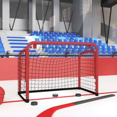 vidaXL Hockey Goal with Net Red&Black 68x32x47 Steel&Polyester