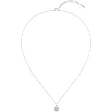 HUGO BOSS Medallion Necklace - Silver/Transparent