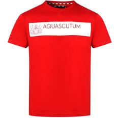 Aquascutum Block Brand Logo T-shirt - Red