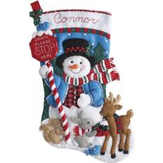 Stockings Bucilla Felt Applique Kit 18" Long-Santa Stops Stocking