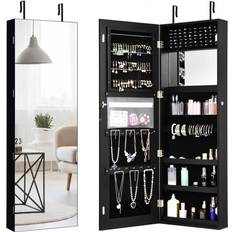 Costway wallanddoor mounted jewelry cabinet storage organizer mirror