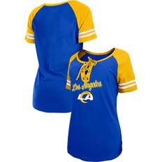 New Era Women's Royal/Gold Los Angeles Rams Lightweight Lace-Up Raglan T-Shirt