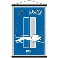 Trends International Detroit Lions 22.4'' x 34'' Magnetic Framed Retro Logo Poster