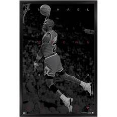 Trends International Michael Jordan Black and White Wall Poster 22.375 x Framed