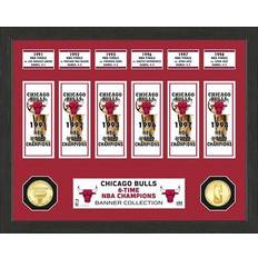 Highland Mint Chicago Bulls NBA Champions Bronze Coin Banner Collection