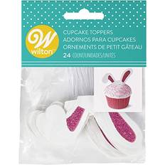 Plastic Muffin Cases Wilton Bunny Ears Toppers, 24-Count Decorations Muffin Case